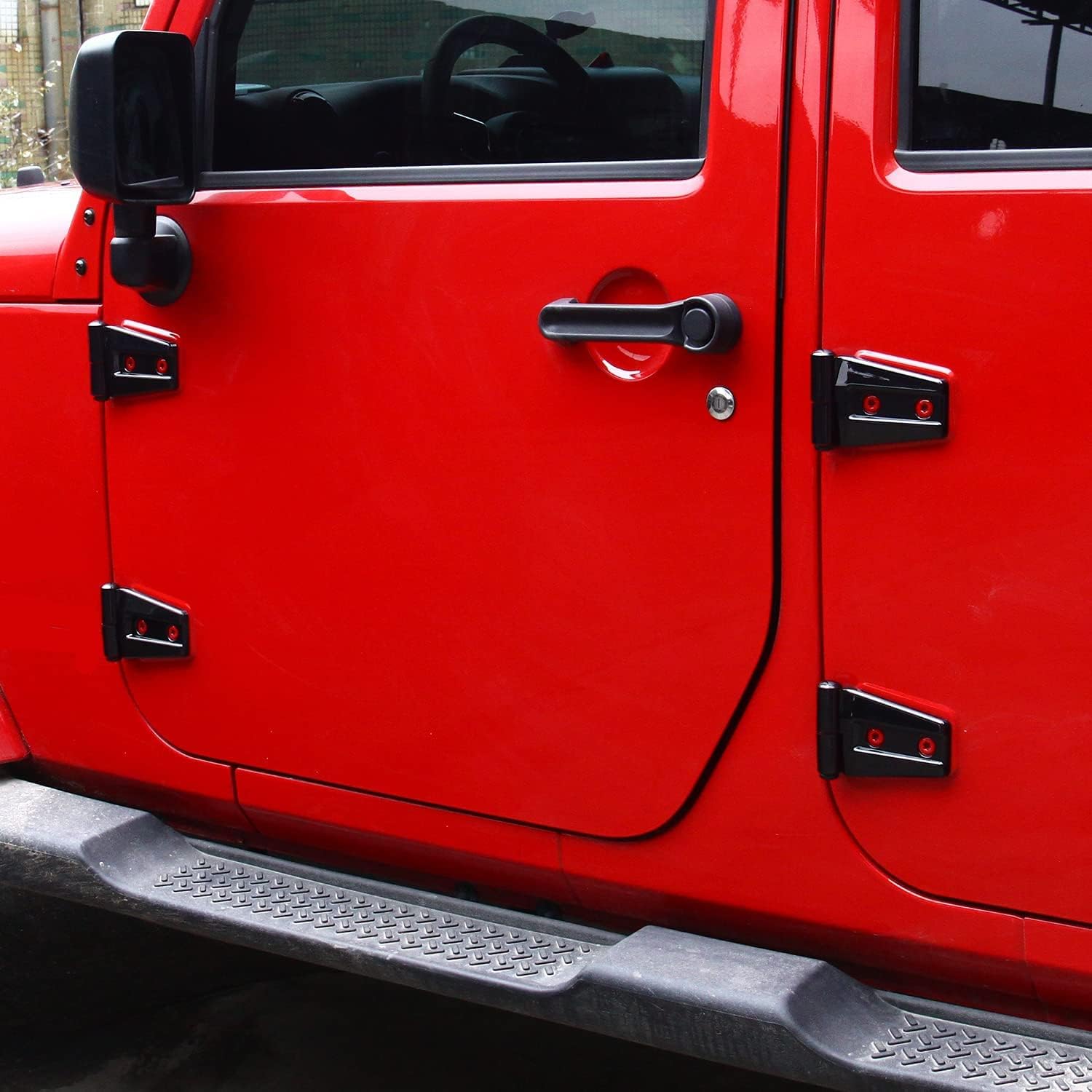 10PCS Car Engine Hood Hinge & Door Hinge Cover Trim for Jeep Wrangler JK Unlimited 4-Door 2007-2018 (Black)