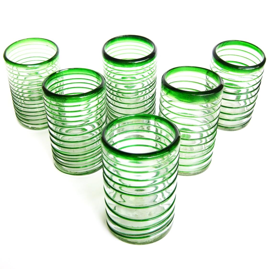 Amazon.com | MexHandcraft Emerald Green Spiral 14 oz