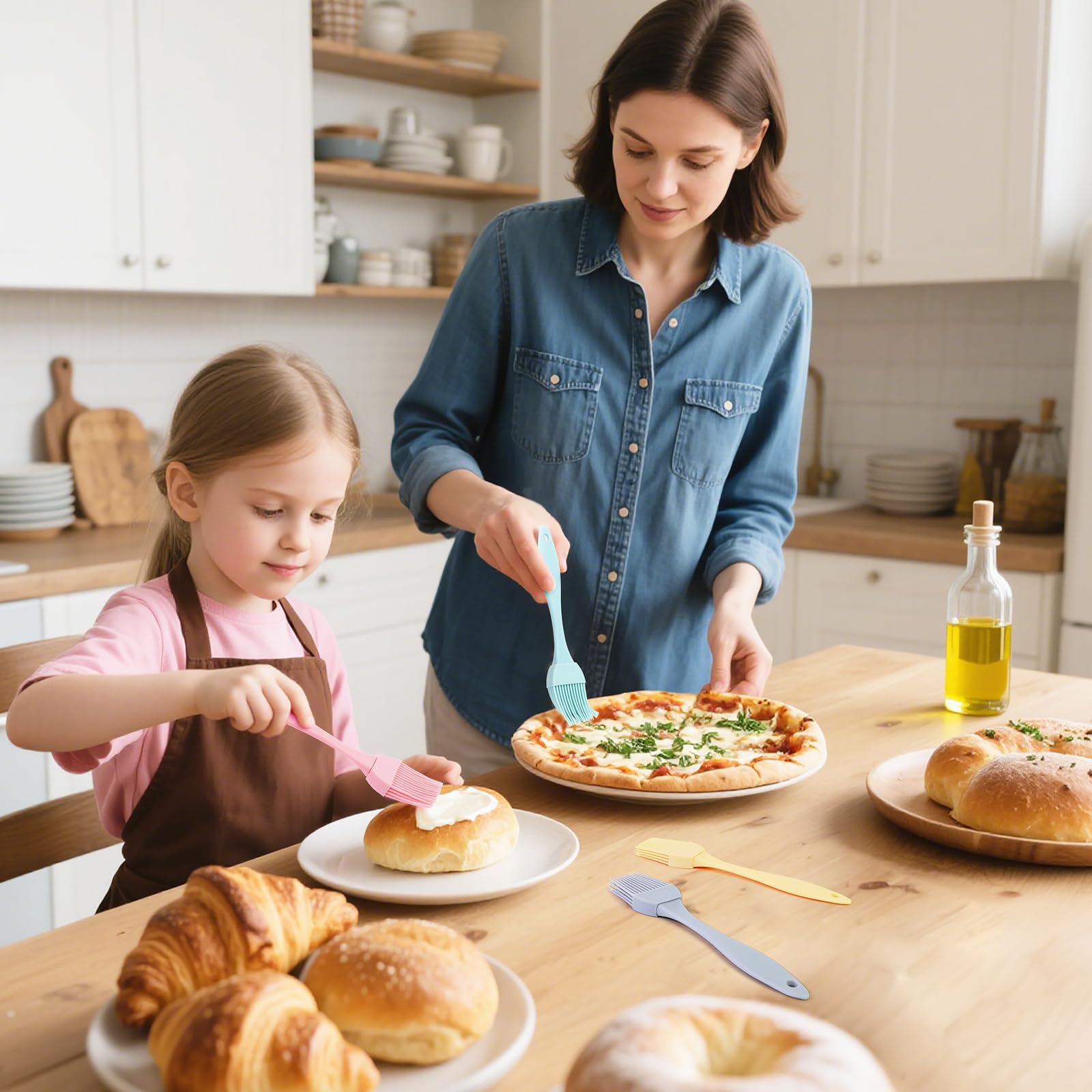 8 sztuk silikonowych pędzli do pieczenia, oleju, odporność na wysokie temperatury, do grilla, kuchni, zdejmowanych i łatwych do czyszczenia, wygodny uchwyt, do pieczenia, grillowania, gotowania