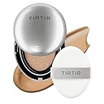TIRTIR Mask Fit Aura Silver Cushion Foundation | Semi-glow Finish, Natural Coverage, Moisturizing, Lightweight, Korean cushion foundation (35N Walnut, Full Size, 0.63 Fl Oz)