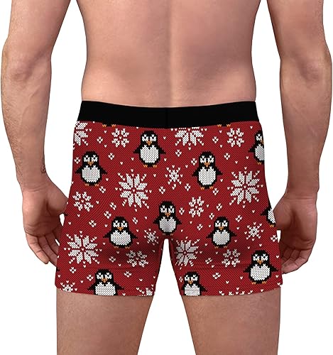 Miniatura 4 de Ainuno Ropa interior de Navidad para hombre, divertidos regalos de broma, novedad divertida, calzoncillos tipo bóxer sin bragueta