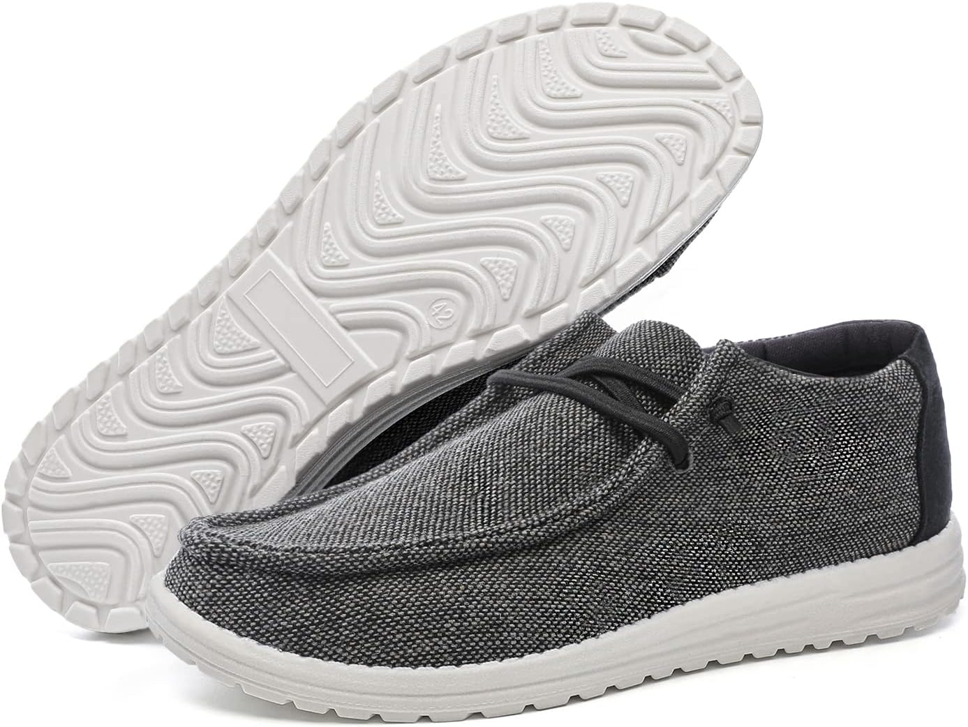 Betrue Lightweight Mens Boat Shoes Slip On, Mens Loafers Canvas Shoes, Lace-up Deck Shoes for Mens, Mens Comfortable Soft Casual Cloth Shoes - Image 5