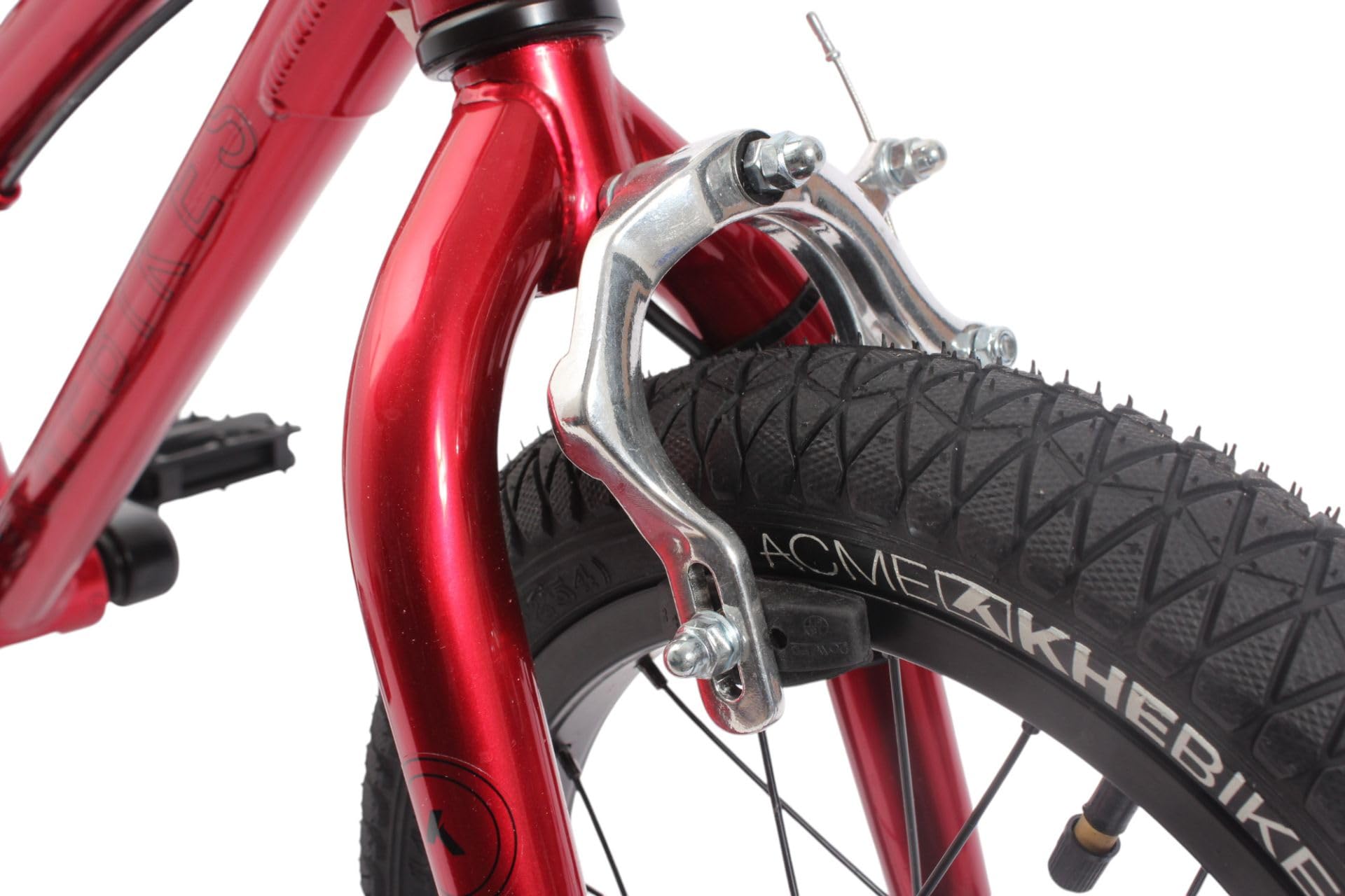 KHEbikes KHE EVO LL 14 Zoll BMX Bike 2025 – 7,5kg leicht, Aluminiumrahmen & Lenker, V-Bremse hinten, breite Reifen, für Kinder ab 95 cm – Freestyle BMX für Street, Pumptrack & Race – Rot