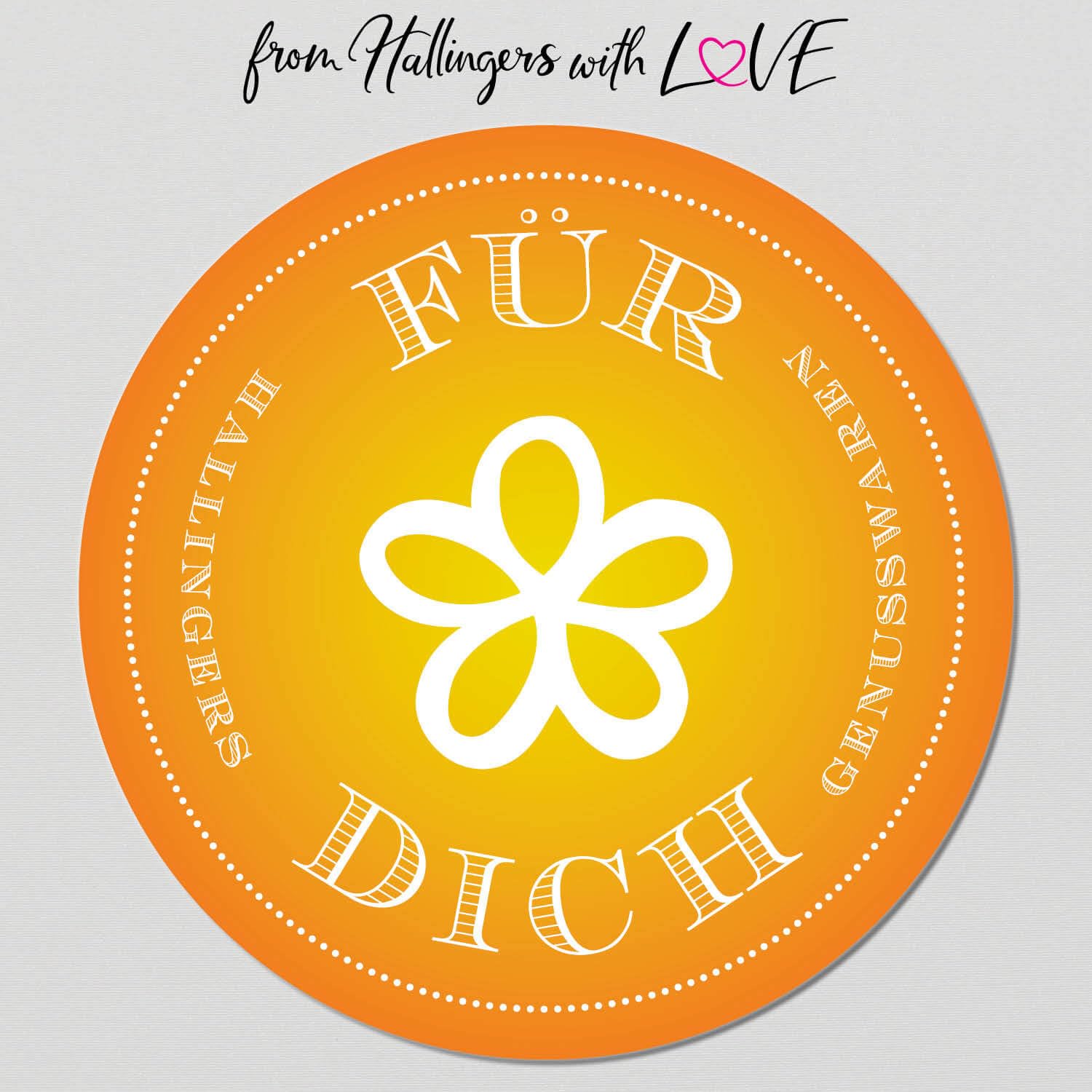 Hallingers Genuss Manufaktur Feinkost Valentinstagsgeschenk-Set - XXL-Wundertüte "Für Dich" großer Liebesgruß Konfitüre, Tee, Nougat, Gewürz, Schoki & Pfannenwender, Valentintstag für Frauen Männer