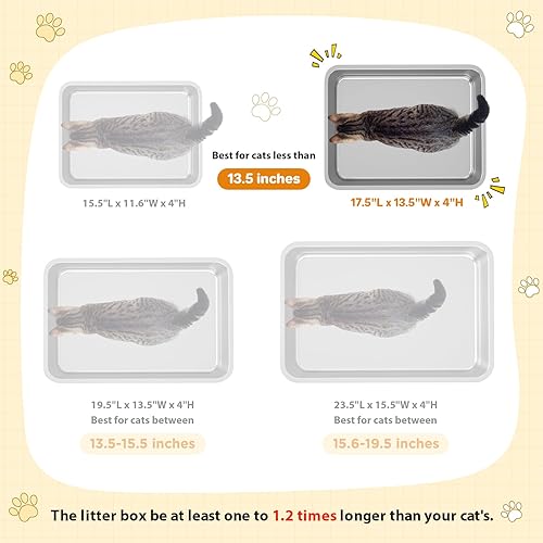 Miniatura 8 de LIHONG Caja de arena de acero inoxidable para gatos, pequeña caja de arena de metal para gatos pequeños, hámster, conejos, sin olor, antiadherente,