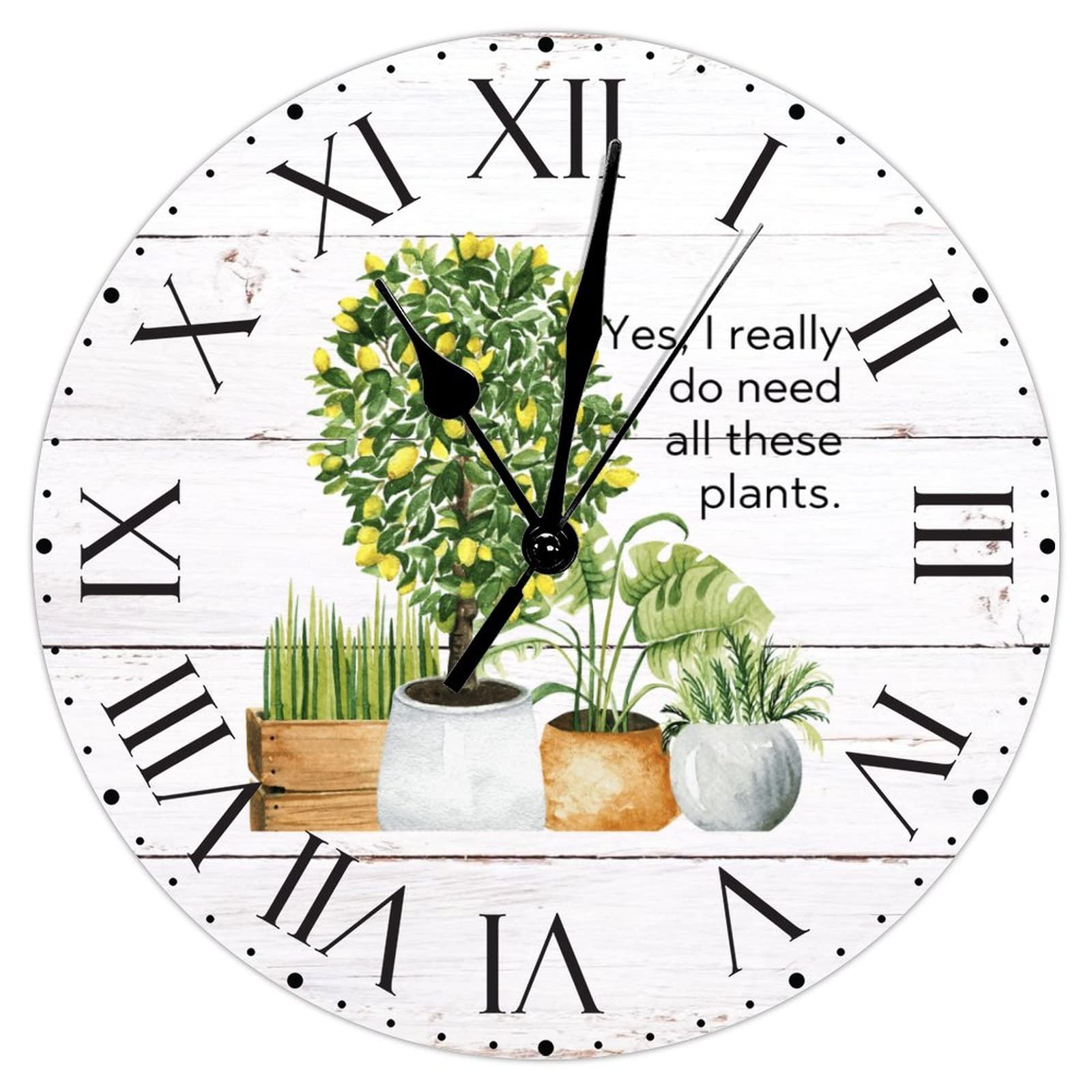 Horloge murale lumineuse silencieuse en PVC suspendue 30,5 cm chiffres romains