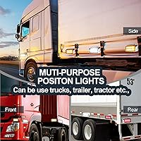 Vista 4 de Agrieyes Luces estroboscópicas ámbar 2 en 1, con luz de posición roja, luces intermitentes de base de aluminio para vehículos de rescate, luces LED