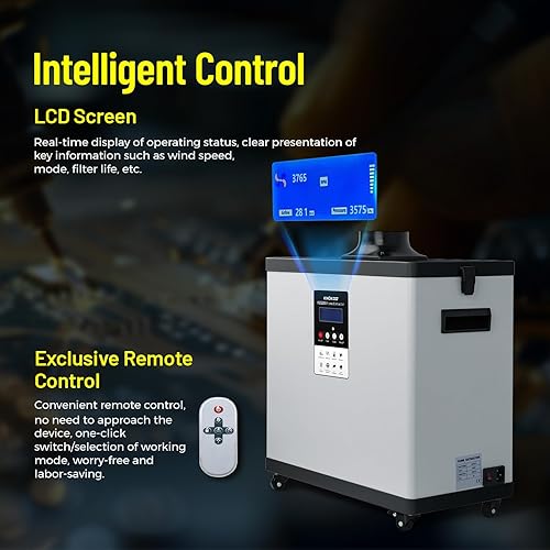 Miniatura 18 de Extractor de humos FES350 de 350 W, succión fuerte, 430 m³/h, carbón activado por flujo de aire, purificación de 4 etapas para F1 Ultar, máquina