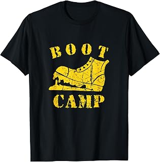 Boot Camp Military Bootcamp Fitness Workout Distressed T-Shirt