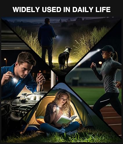 Miniatura 8 de LETMY Pequeñas linternas recargables potentes, mini linternas con zoom de alto lúmenes con clip, 3 modos y función de memoria, linterna táctica LED,