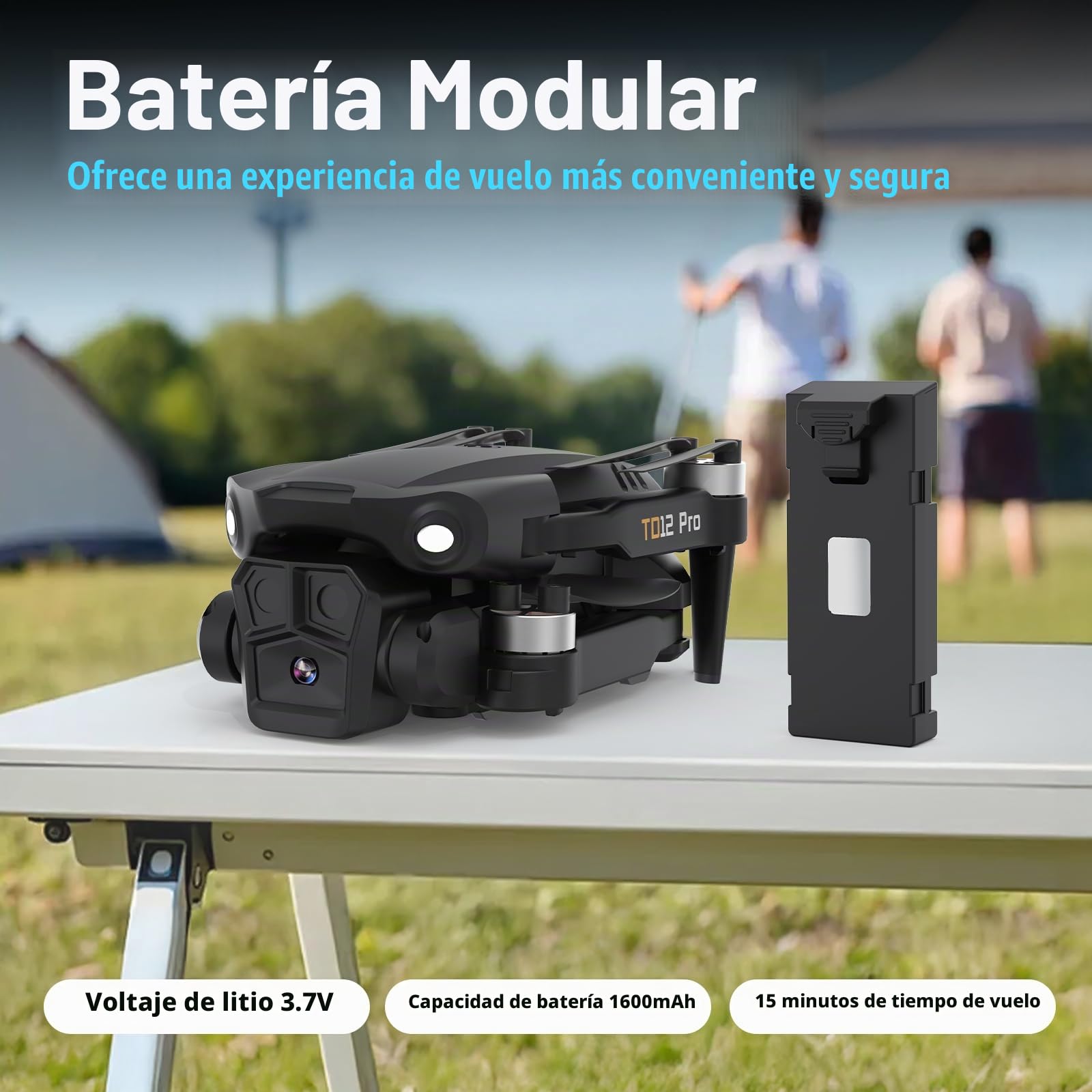 Toladrone TD12PRO Mini Dron con Cámara 1080P, Drones Plegables para Adultos, Motor sin Escobillas, 3 Modos de Velocidad, Posicionamiento por Flujo Óptico, Cuadricóptero RC para Principiantes
