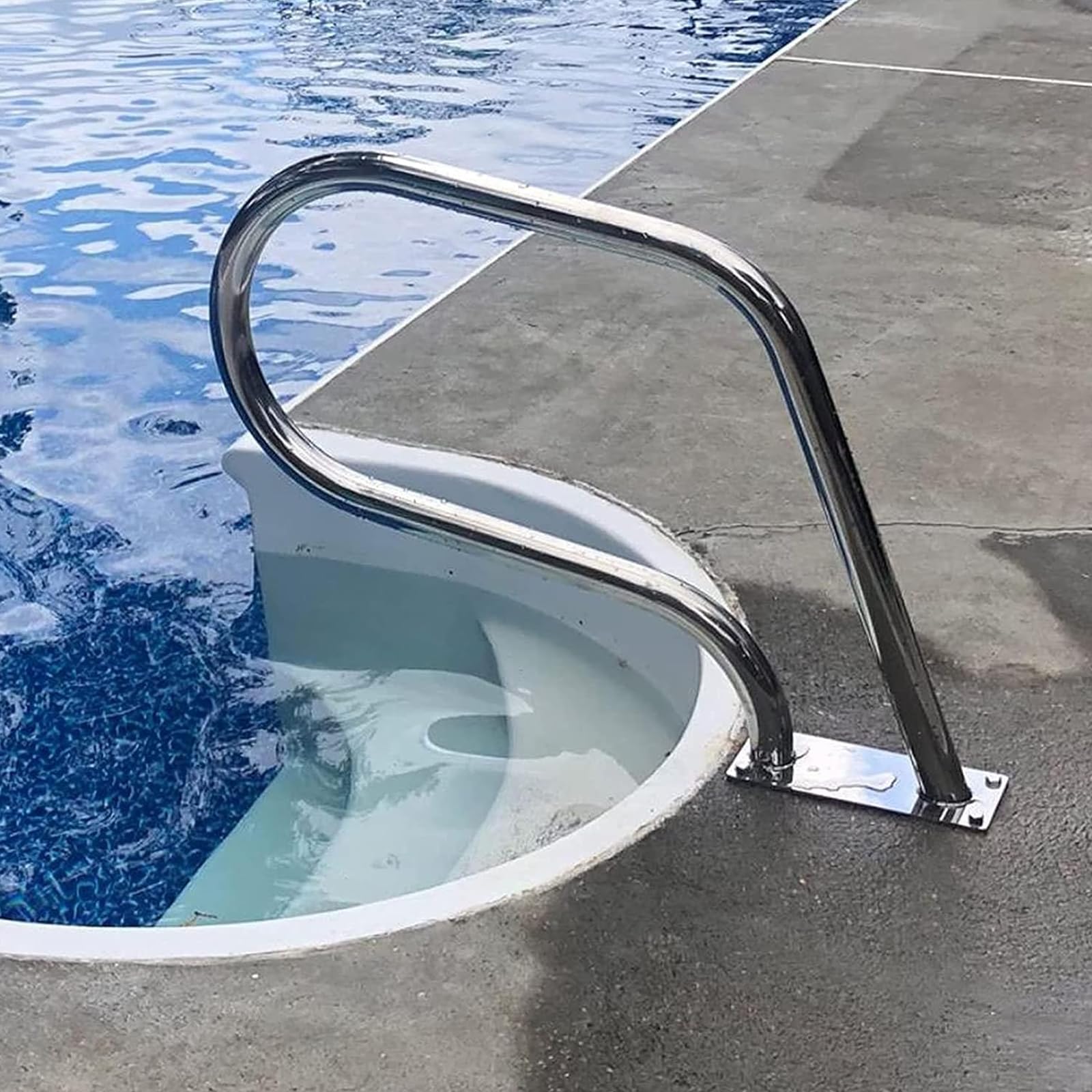 Pool Stair Rail Pool Rail Pool Railing Handrail Pool Hand Rail,304 Stainless Steel,Easy Mount Hand Grab Rail for Inground Pool Entry