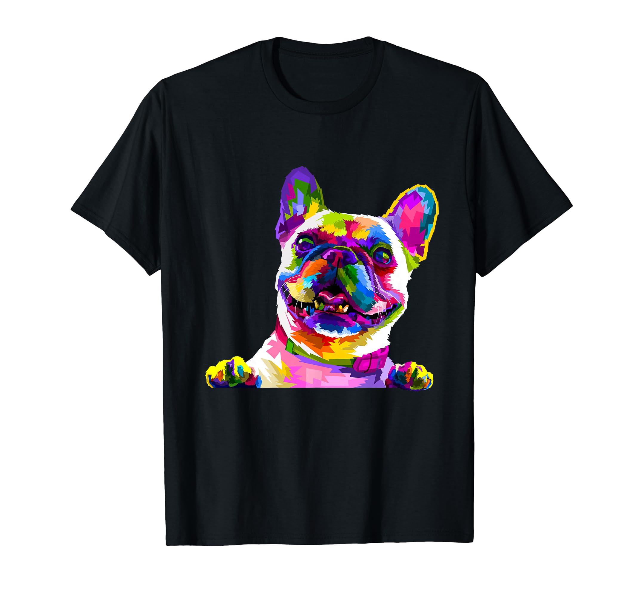 Frenchie Bulldog Francese Ritratto Pop Art Bouledogue Maglietta