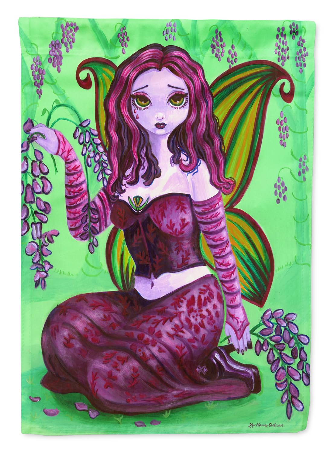 Caroline's Treasures 7377GF Fairy Lady Wisteria Flag Garden Size , Small, multicolor