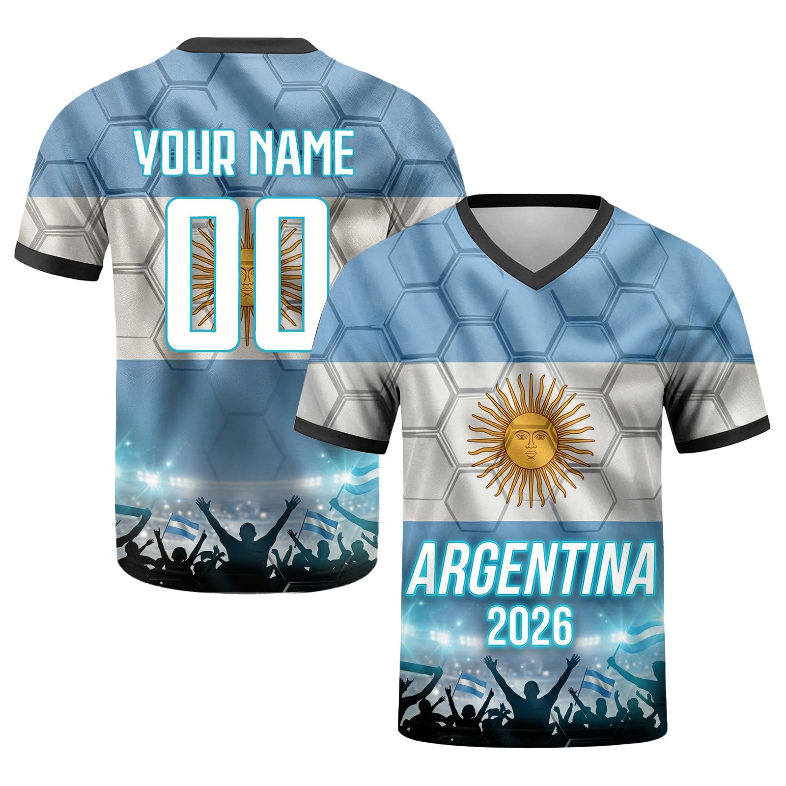Seguire Personalised Football Shirt 2026 World Football Jersey Custom Name Number Jersey Customisable Fan Top for Men Women Kids