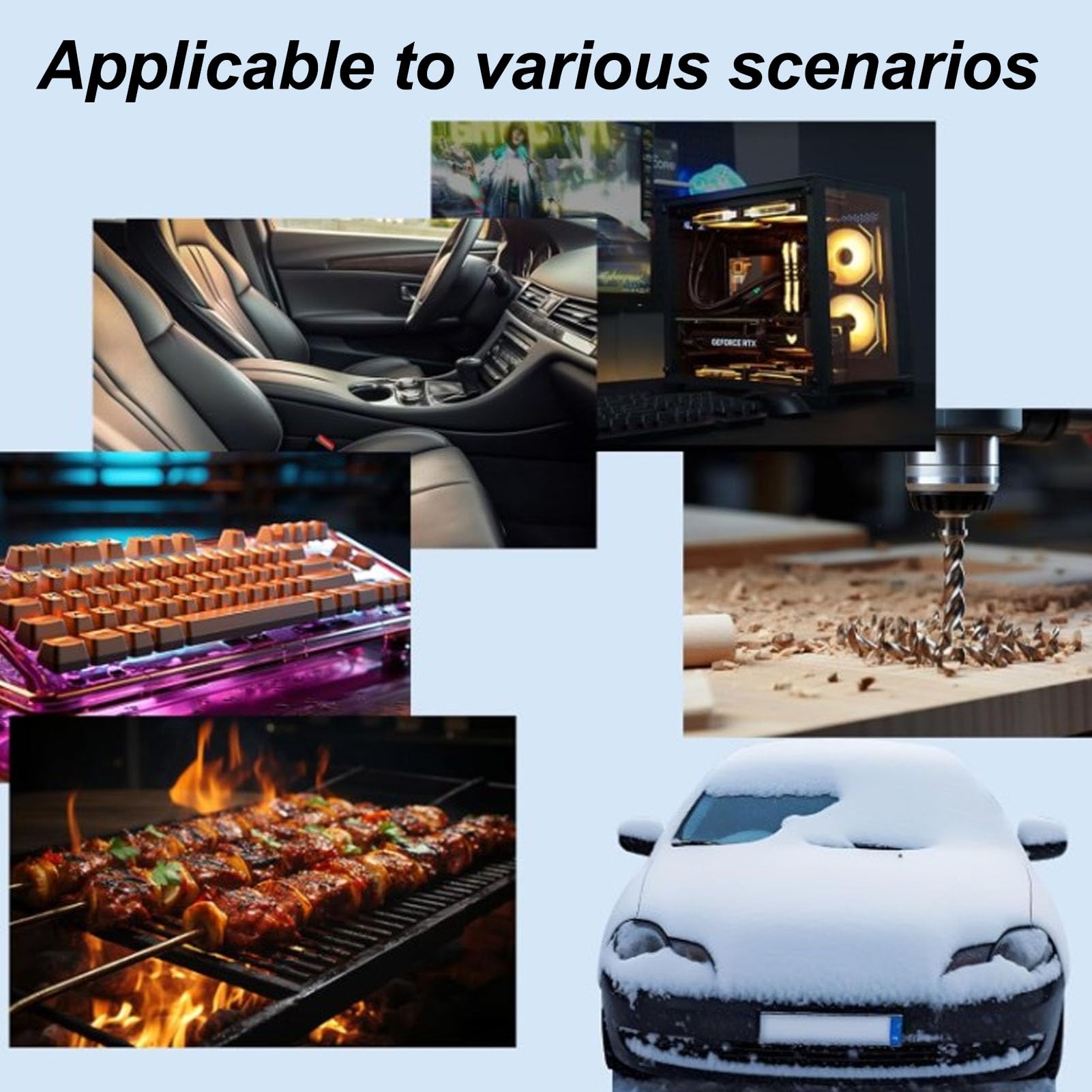 Cffuvros Compressed Air Duster, 4 Gear Adjustable 130000RPM Electric Air Duster with LED Light, Jet Dry Blower for Cleaning Computers Keyboards Pet Hair Inflation (COFUVROSRFE-11)