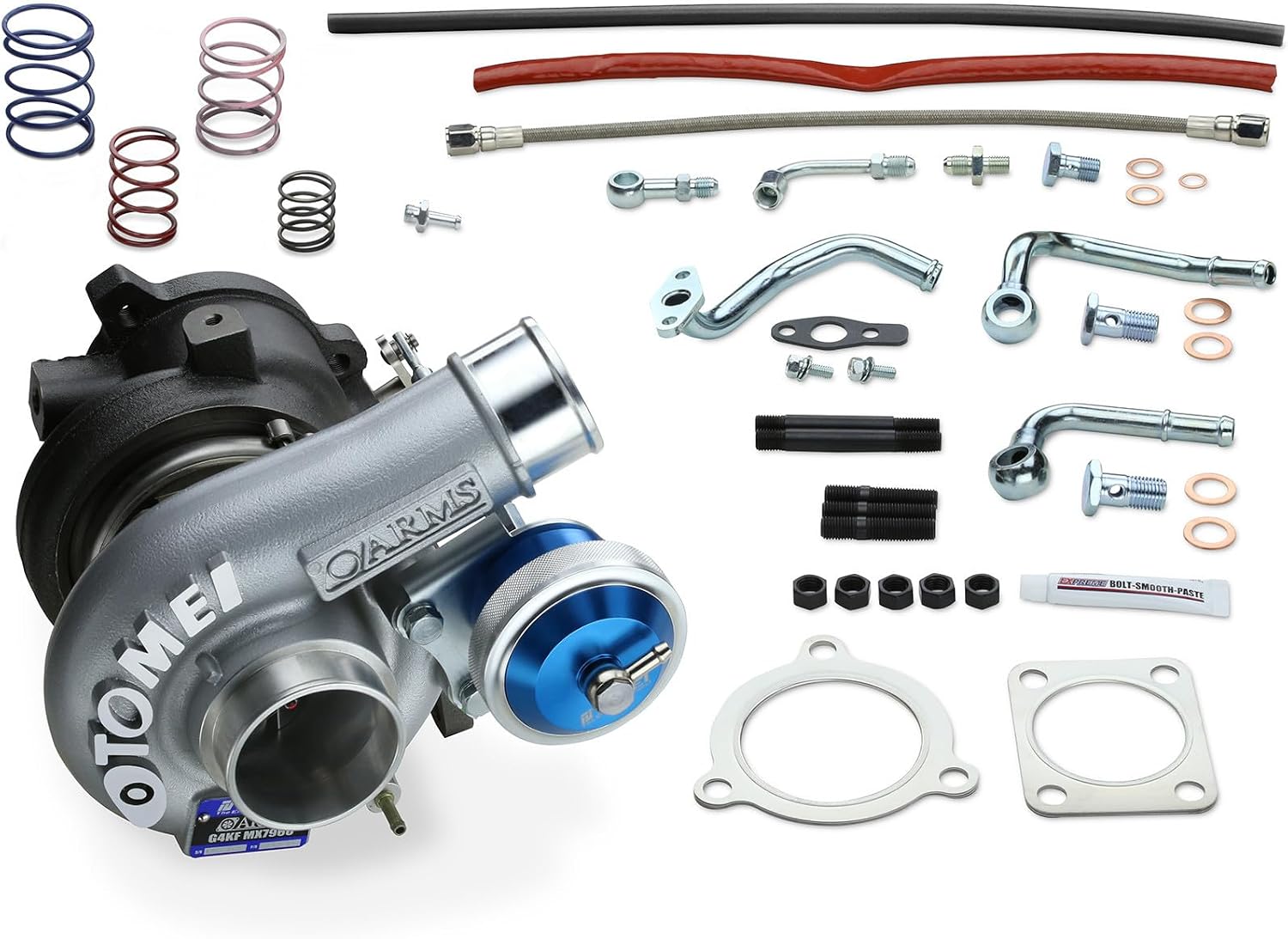 Tomei ARMS BX7960 Ball-Bearing Turbocharger Kit Compatible with Genesis Coupe 2.0L G4KF 2.0T, CNC Billet Compressor, 400 HP Capability