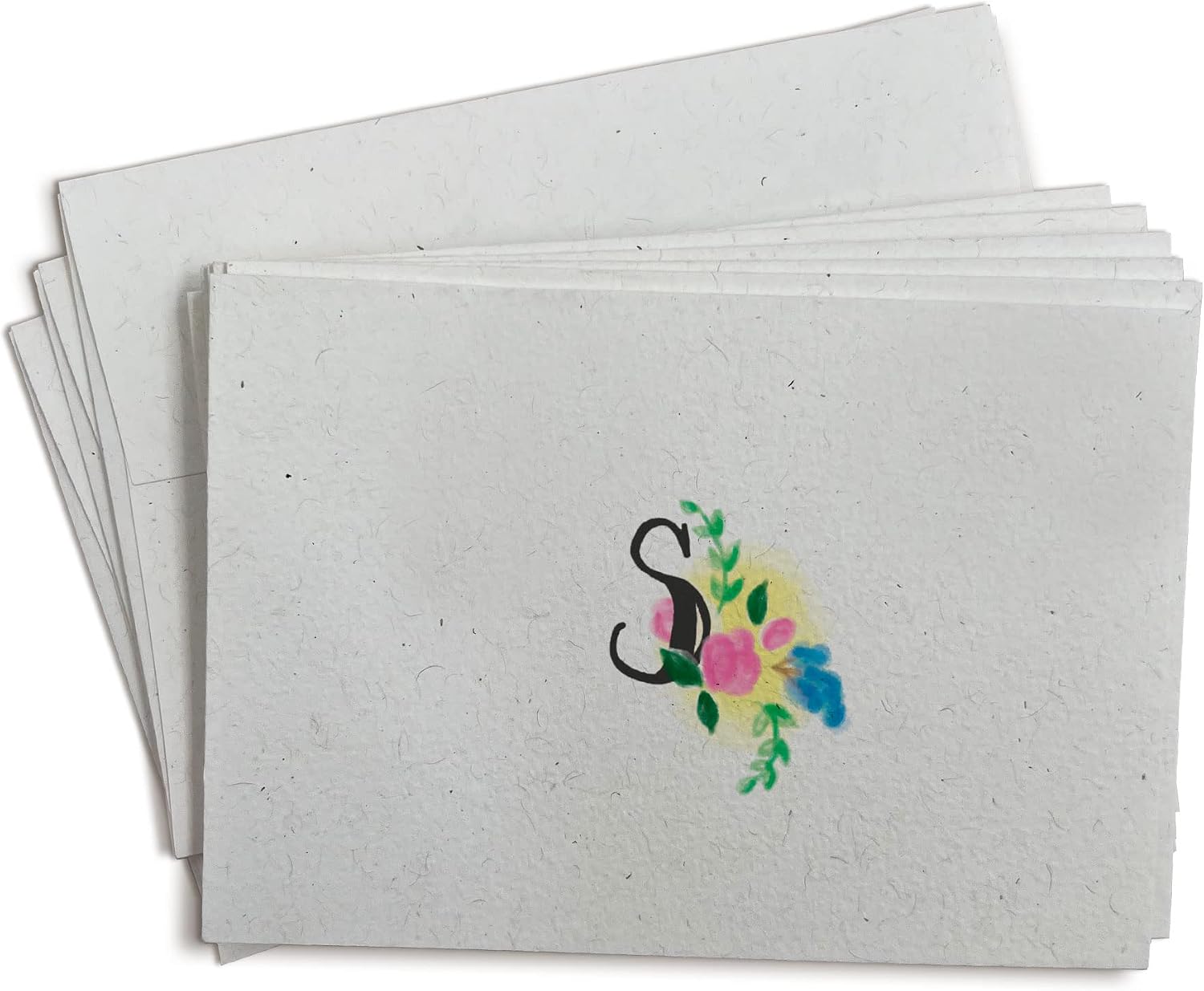 Sugartown Greetings Floral Monogram Note Cards - 24 Stationery Note Cards with Envelopes (Letter S)