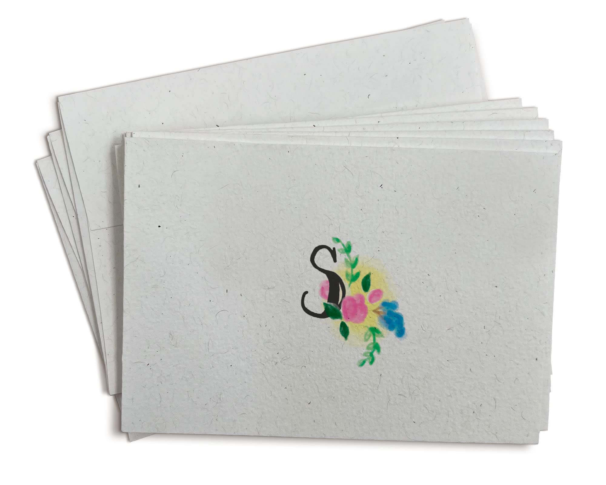 Sugartown Greetings Floral Monogram Note Cards - 24 Stationery Note Cards with Envelopes (Letter S)