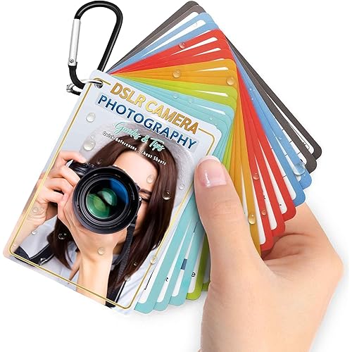 AJART Photography Cheat Sheet Book for Beginner - Sony Canon Nikon Leica Fuji Ricoh DSLR Camera Accessories - 4X3 Inch Photography Reference Card Includes Settings,Modes,Exposure,Aperture,Etc