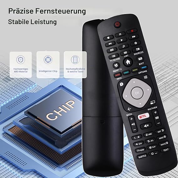 Universal Replacement TV Remote Control Compatible with Philips TV - Replacement Remote Control for Philips Smart TVs