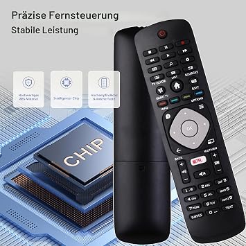 Universal Replacement TV Remote Control Compatible with Philips TV - Replacement Remote Control for Philips Smart TVs