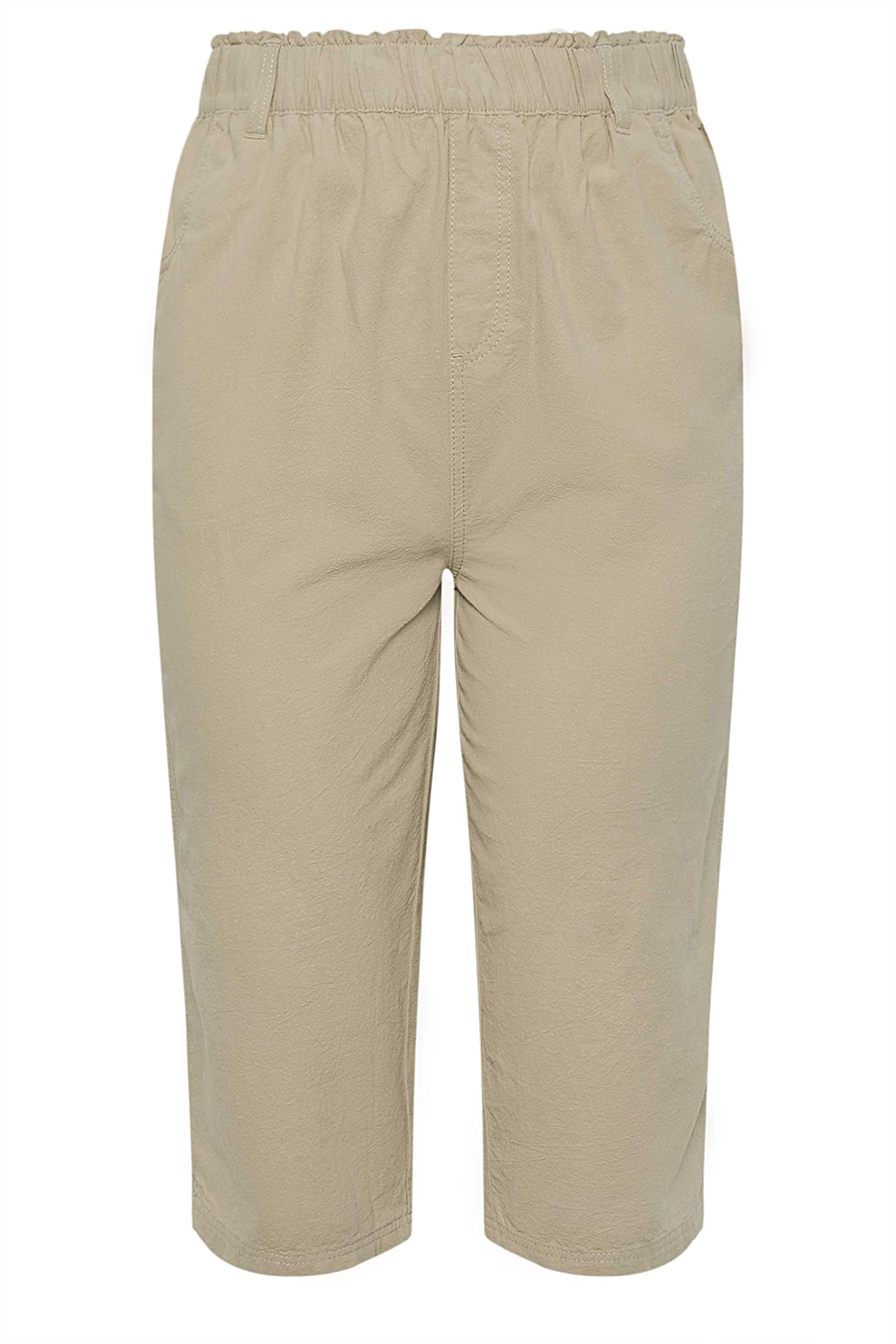 Yours - Women's Cropped Trousers - Cotton - Light Beige - 26-28