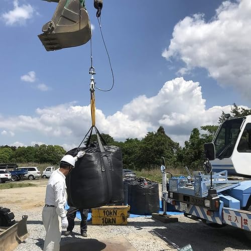 Miniatura 6 de Secbolt FIBC Bolsa a granel, anti-UV 3 años, 3300lbs 1.5 ton SWL @ Safty Factor 5:1, 43" Dia. x 43" H Bolsa tubular, parte superior de lona, fondo