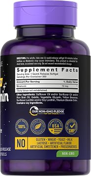Carlyle Melatonin 10mg | 300 Softgels | Extra Strength Support for Adults | Non-GMO, Gluten Free Supplement