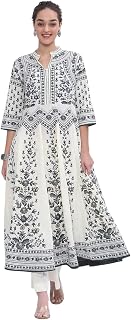 BIBA Women Cotton Anarkali Printed Suit Set Price In India