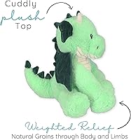 Vista 4 de Daniel Dragon - Animal de peluche con peso y apto para microondas – Peluche térmico para calidez – Juguete lindo, suave y acogedor para adultos