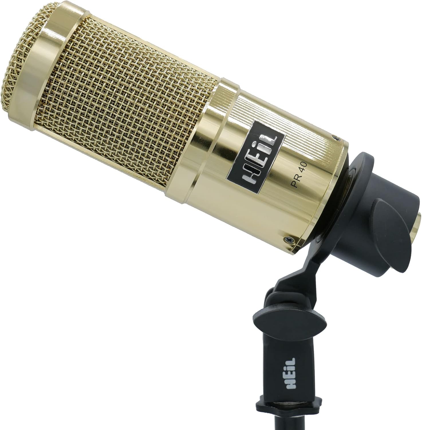 Heil Sound PR40 Large Diameter Dynamic Cardioid Studio Microphone, Black Body, Gold Grill : Musical Instruments