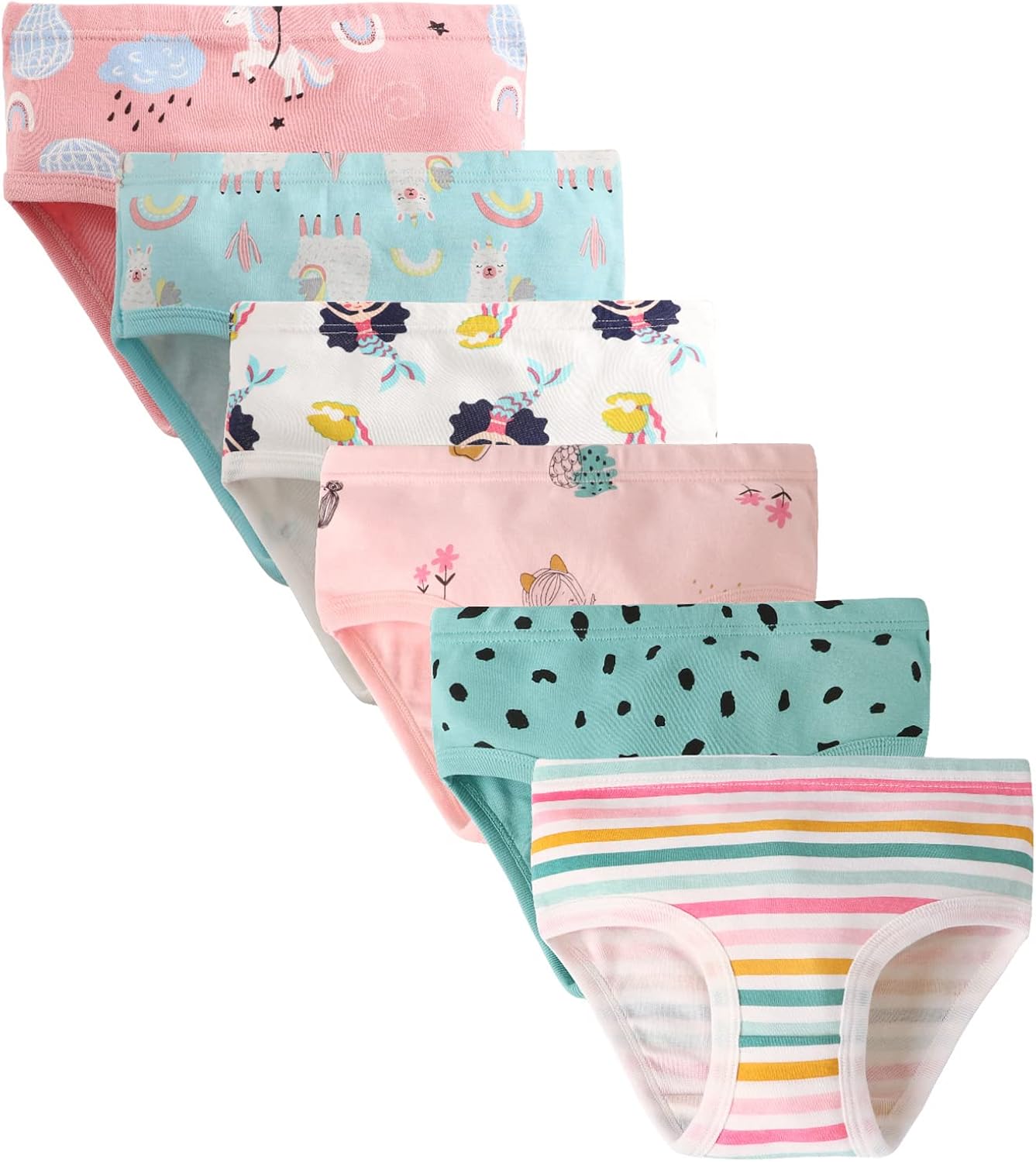 Boboking Soft Cotton Underwear Toddler Girls'Briefs Soft Undies 4 Multicoloured/2