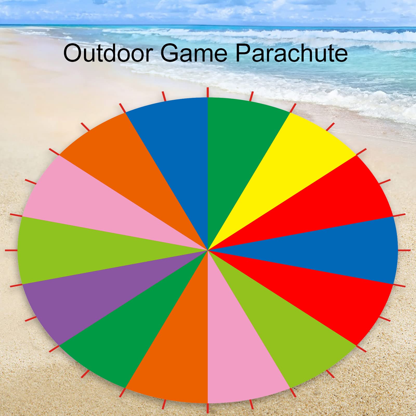 Mehrfarbiger Regenbogen-Fallschirm für – 6 M Langes Outdoor-Spiel für Verbesserte Teamarbeit und Körperliche Entwicklung – Langlebiges Oxford-Stoff-Spielspielzeug für (6M / 19,69ft)