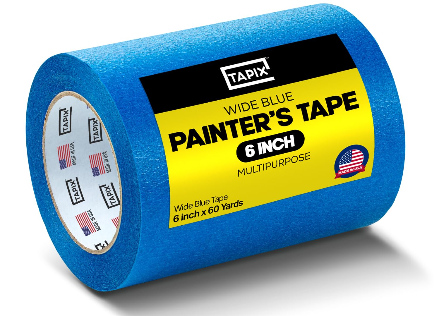Wide Blue Painters Tape, 6 inch x 60 Yards, 3D Printing Tape, Easy Clean Removal up to 21 Days, Masking Tape