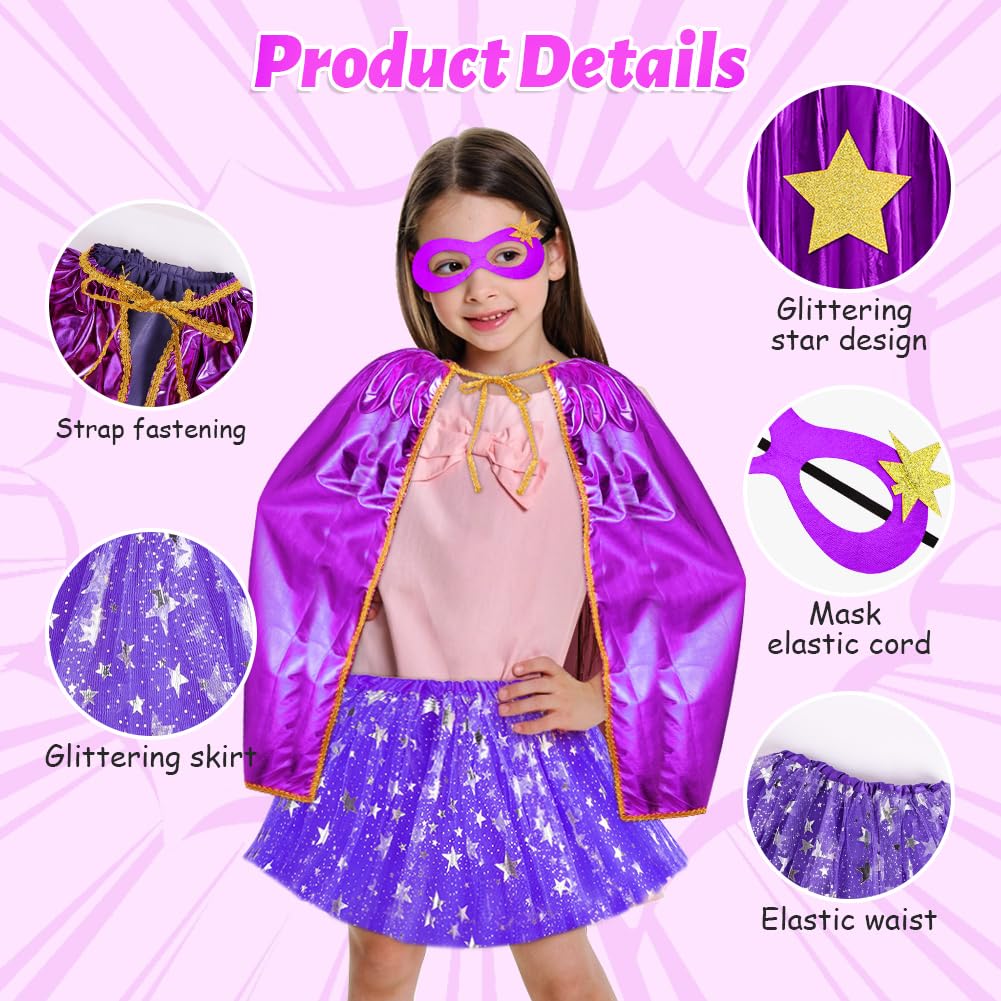 AUYAO Cape Fünfzackiger Stern Costume 3Pcs Doppelseitiges Umhang