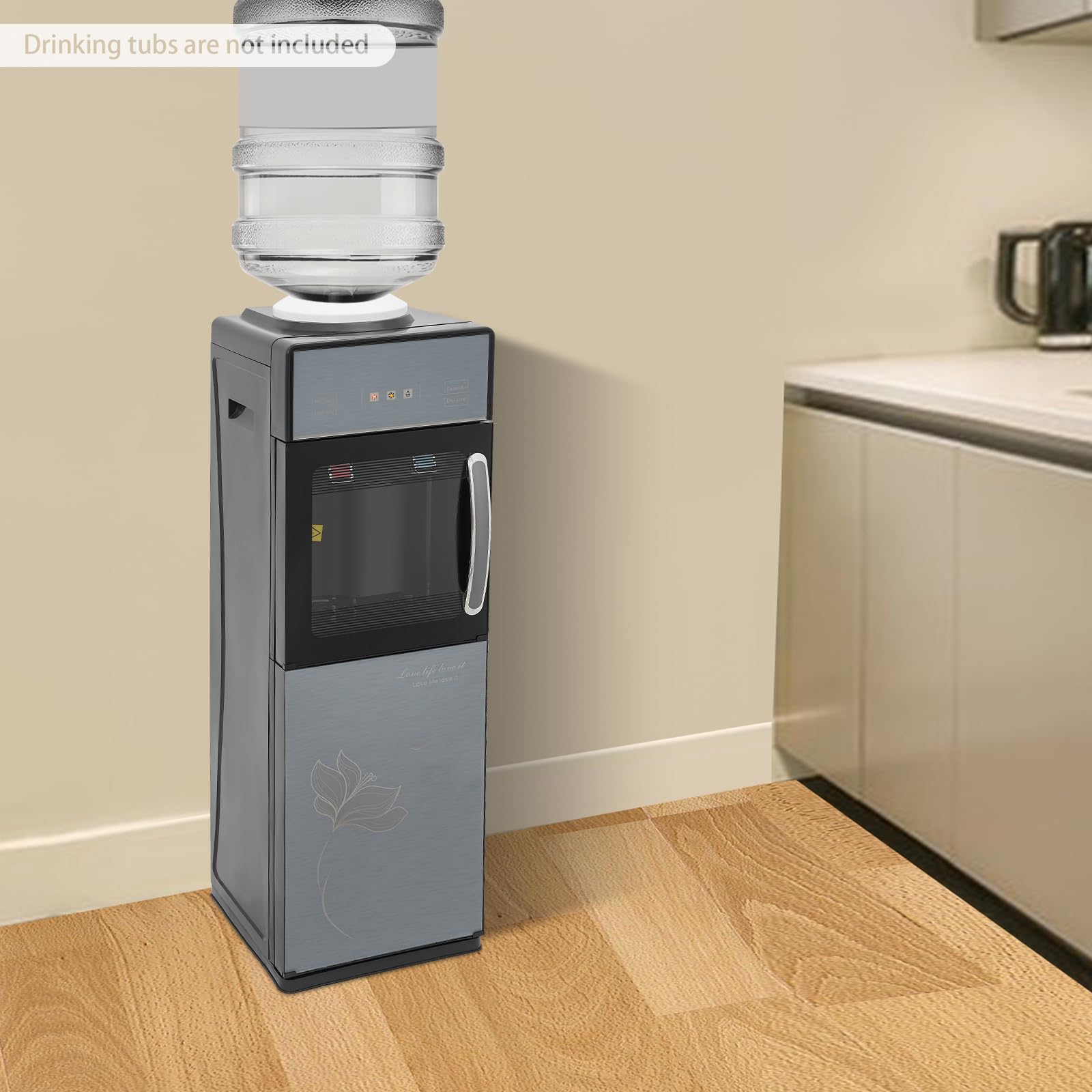 Elektryczny dozownik wody, 5 l + 2 l, chłodnica i dozownik wody z funkcjami ogrzewania i chłodzenia, dozownik wody do biura, 500 W + 90 W, dozownik wody pitnej do domu, biura, salonu, 30,5 x 31 x 96