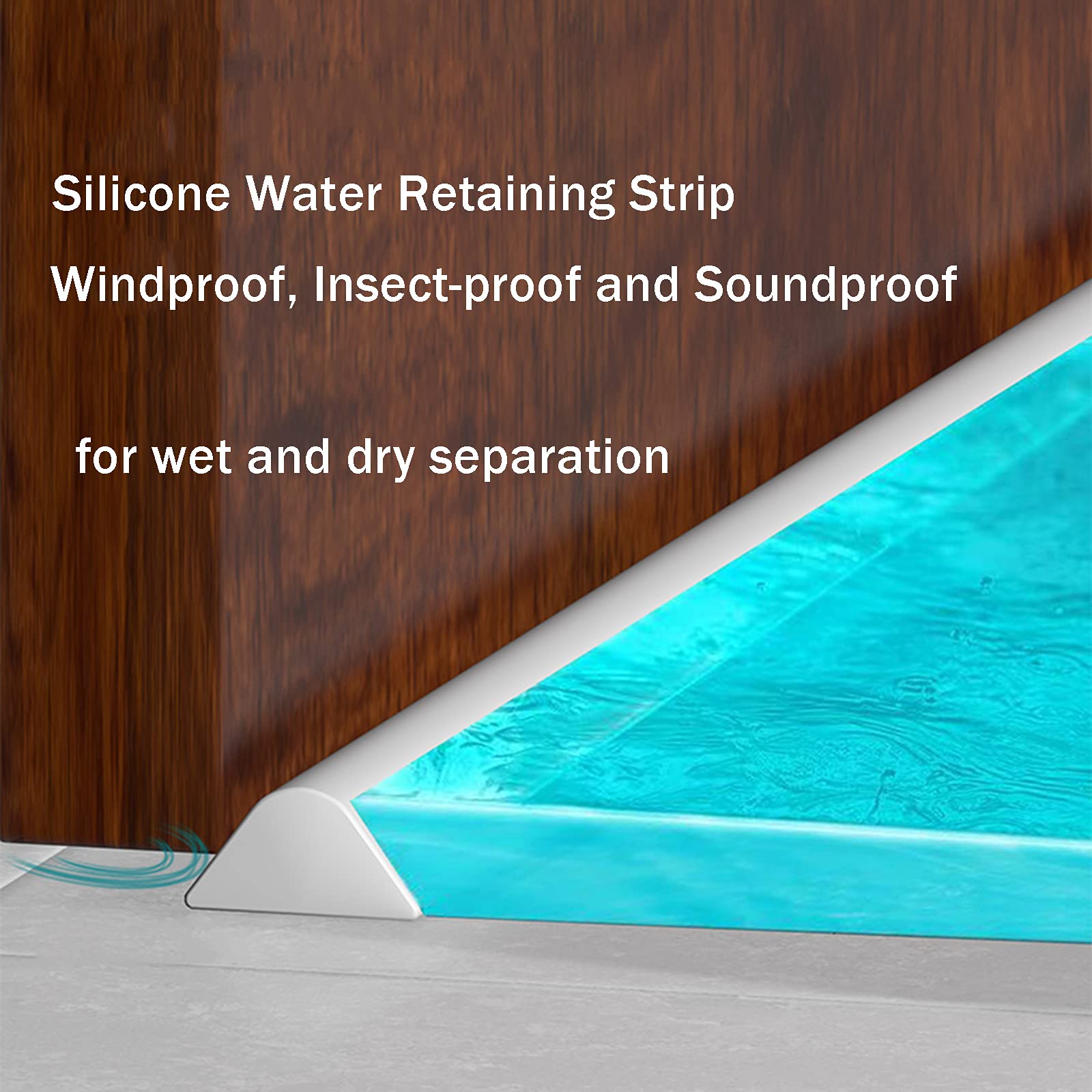 Barrera de Ducha y Sistema de Retención de Agua, Umbral de Ducha Plegable Presa de Agua, Dique de Ducha Plegable para Separación Húmeda y Seca, Cocina y Baño Tira de Re(Size:300cm,Color:Transparente)