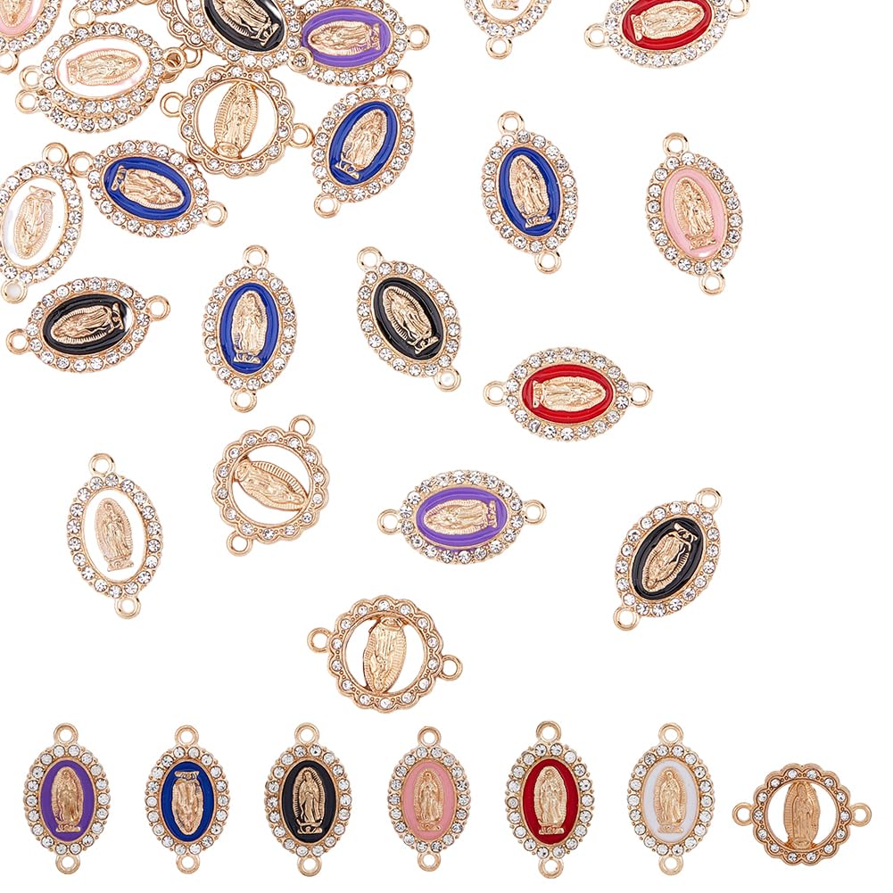 Sparkeads 20 stuks kruishangers met kristallen strass, kruishangers, rozenkranshangers voor Pasen, sieraden, armbanden, halskettingen, oorbellen, decoratie, metaal, 20 stuks