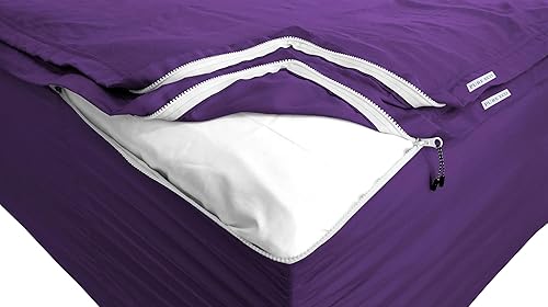 Sábana bajera ajustable con cremallera, incluye 2 sábanas con cremallera y 1 base de sábana bajera, bolsillos profundos de 16 pulgadas (60 x 80),