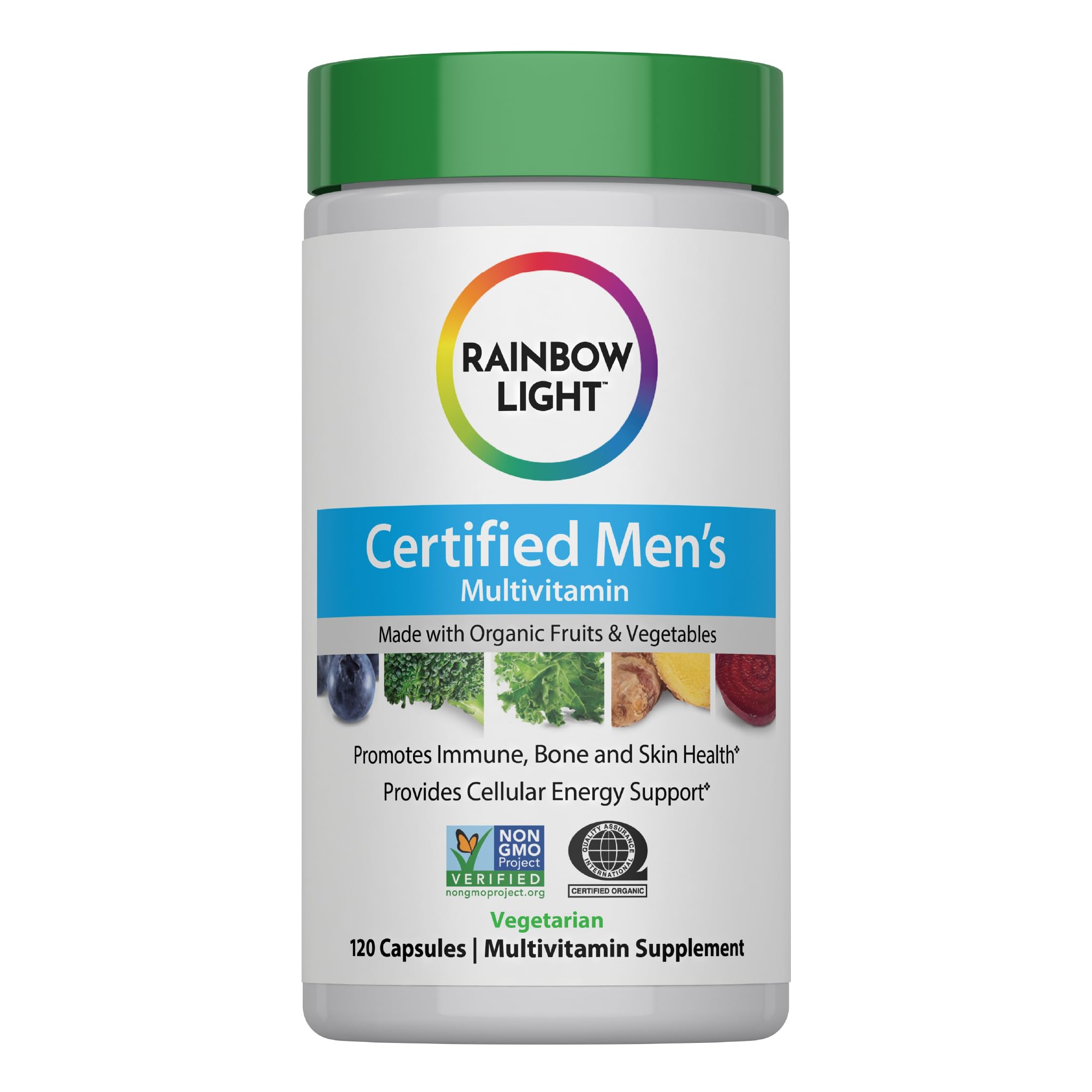 Rainbow Light Multivitamin for Men, Vitamin C, D & Zinc, Probiotics, Men's Multivitamin Provides High Potency Immune, Heart, & Liver Support, Non-GMO, Vegetarian, 120 Tablets