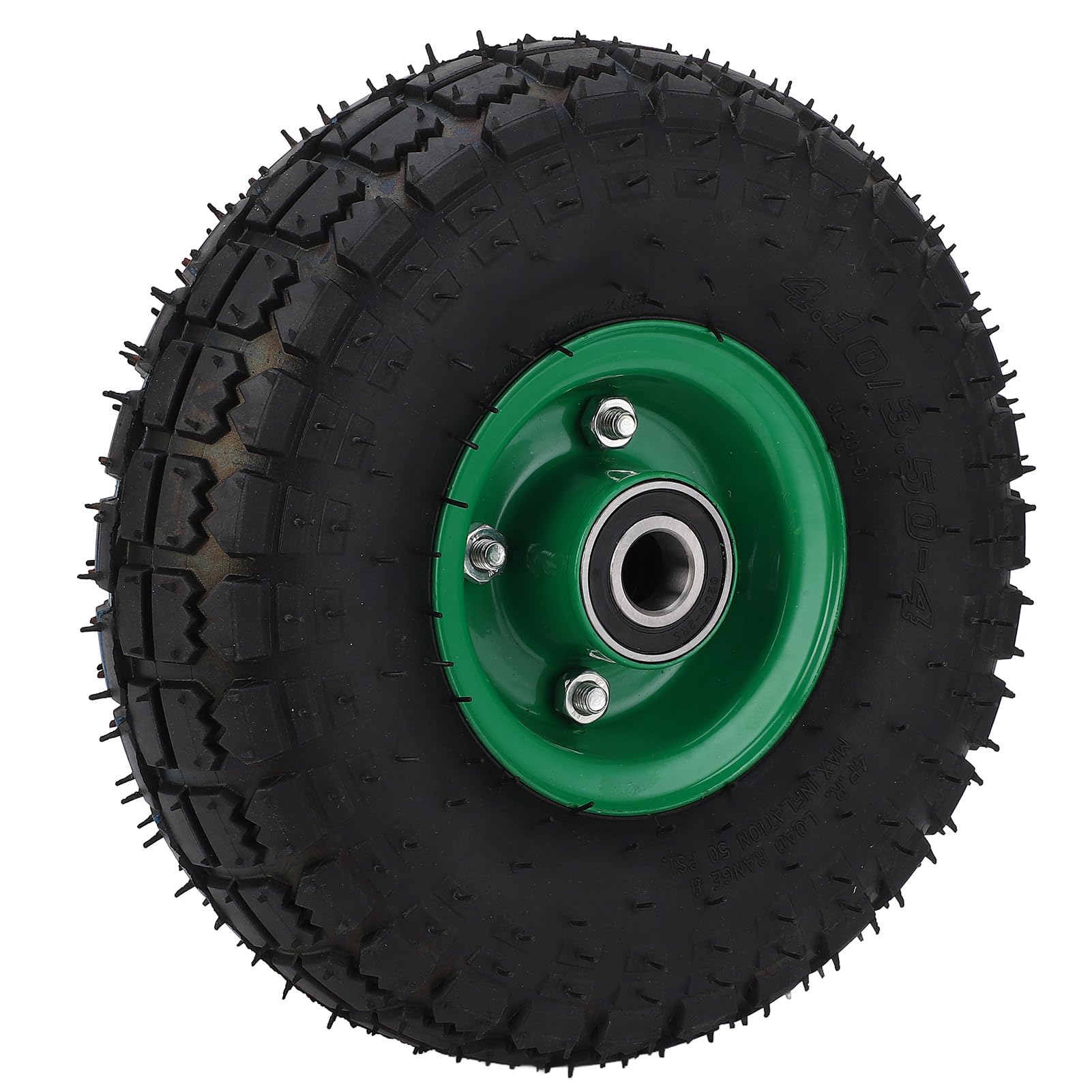 Sostituzione Ruote in Gomma da 10 Pollici 4.10/3.50-4 Pneumatici gonfiabili compatibili con carrelli da Giardino, carrelli e carriole - capacità di carico 250 kg - Cuscinetto