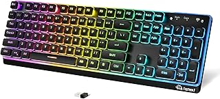 ZIYOU LANG M104 ワイヤレスキーボード 3モード Bluetooth /2.4G無線/USB-C有線 アルミ合金カバー 104キー テンキー付き フルサイズ サイレント ダブルショットキーキャップ 充電式 4000mAh アルミフレームRGB ホーム/オフィスキーボード（Mac/Windows/PC/タブレット対応）技適認証番号219-259710 ブラック