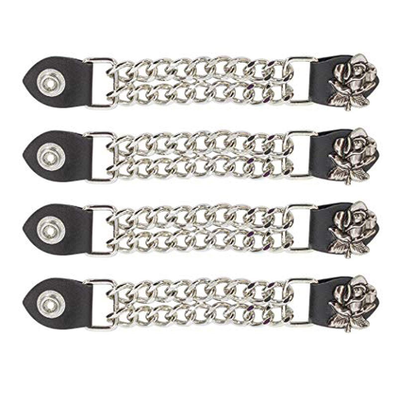 Dream Apparel Women Rose Vest Extender Chrome Double Diamond Cut Chrome Chain (4)