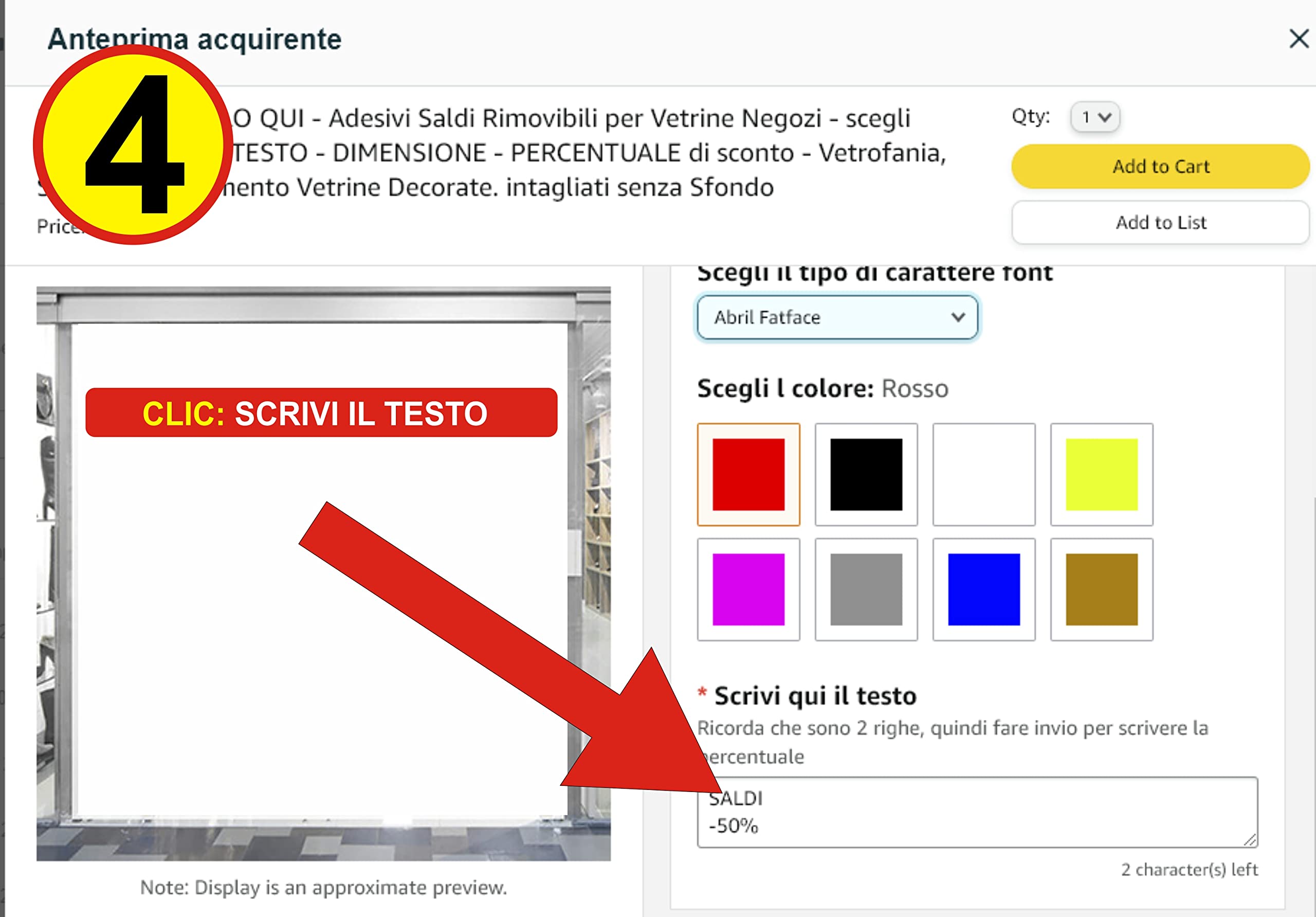 PERSONALIZZALO QUI - Adesivi saldi Rimovibili per Vetrine - scegli COLORE - STILE TESTO - DIMENSIONE - PERCENTUALE di sconto - Vetrofania, Stickers, sconti e saldi senza Sfondo