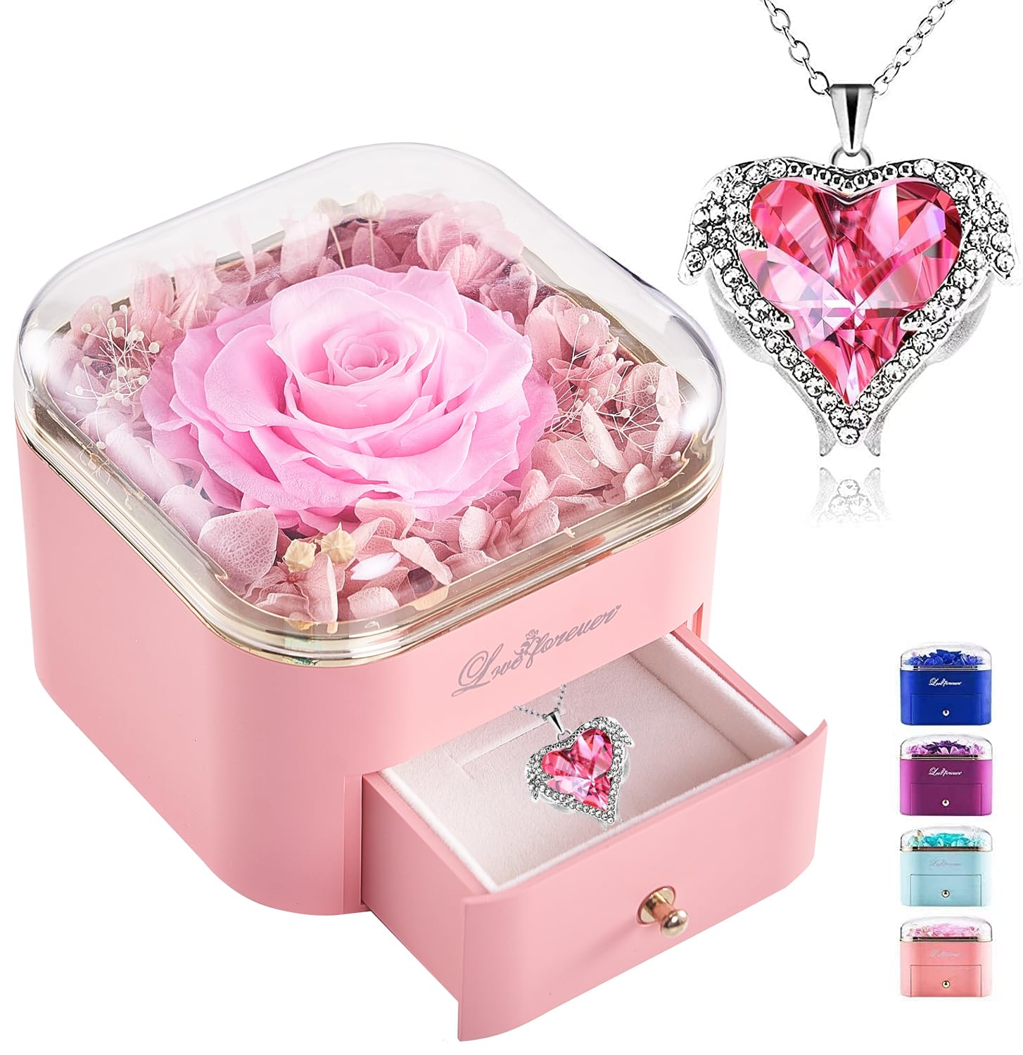 Miofula Rosa Stabilizzata Regalo Donna Compleanno, Rosa Eterna Angelo Festa Della Mamma Idee Regalo Mamma Nonna Fidanzata, Fiori Stabilizzati Regali Donna,Regali Festa Della Mamma Anniversario per Lei