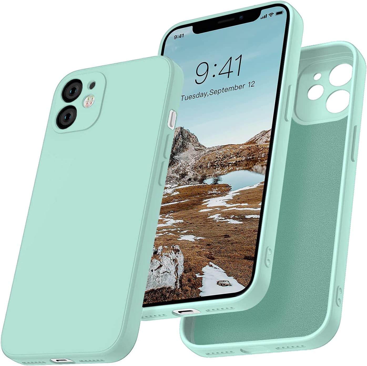LOXXO® Candy Liquid Silicone iPhone Case Cover for iPhone 11, All Cube Series with Microfiber Lining Compatible iPhone 11 (6.1 inch) Round Edges (iPhone 11, Mint Green)