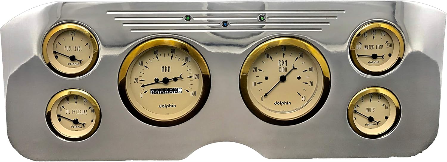 Dolphin Gauges 1955 1956 1957 1958 1959 GMC 6 Gauge Dash Cluster Panel