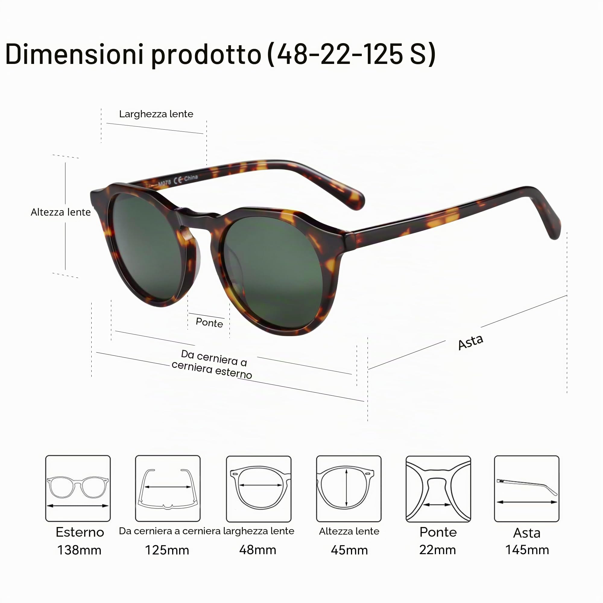 ZENOTTIC Occhiali da Sole Rotondi Vintage Polarizzati per Uomo e Donna con Protezione UV400