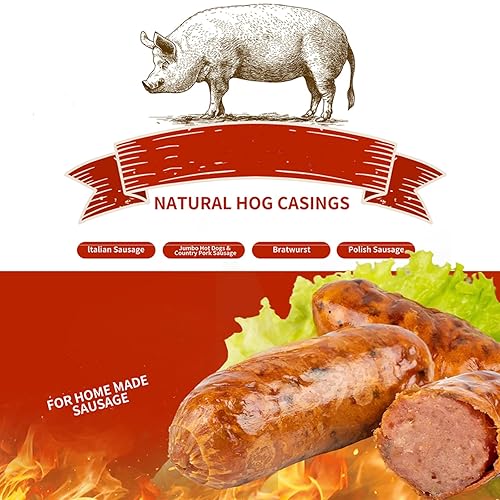 Carcasa de cerdo natural de 0.5 libras, envolturas de salchichas de secado comestibles, hace 35 libras, salchichas caseras sabrosas, salchichas